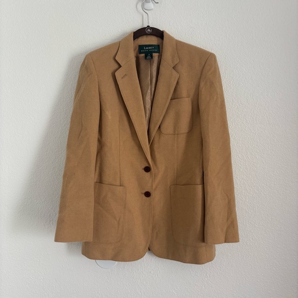 Lauren Ralph Lauren Jackets & Blazers - Vintage Lauren Ralph Lauren Women's Size 4 Tan Camel Hair Blazer Jacket